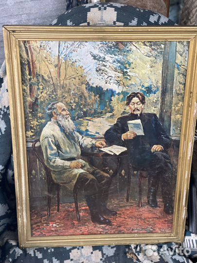 Картина Горький у Толстого в Ясной Поляне