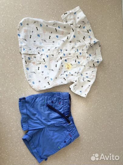 Рубашка и шорты на мальчика 86