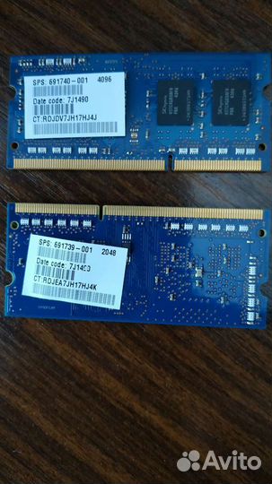 Оперативная память ddr3L на 4 и 2 gb для ноутбука