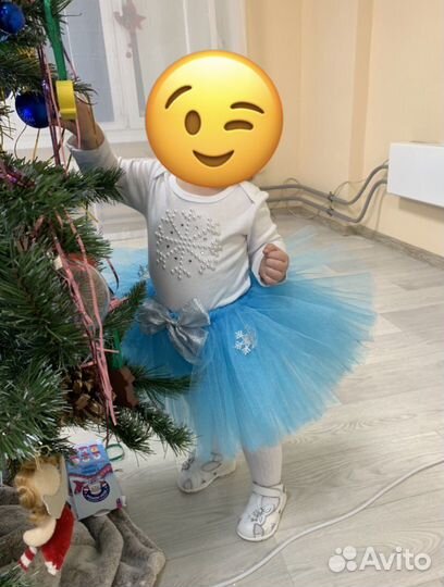 Новогодний костюм снежинки для девочки 86