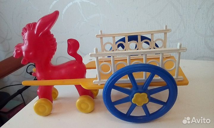 Игрушка из СССР. Ослик с тележкой