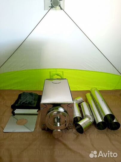 Дровяная печь Средняя на 30 л. c экранами с трех с