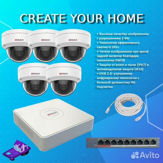 Комплект видеонаблюдения №196