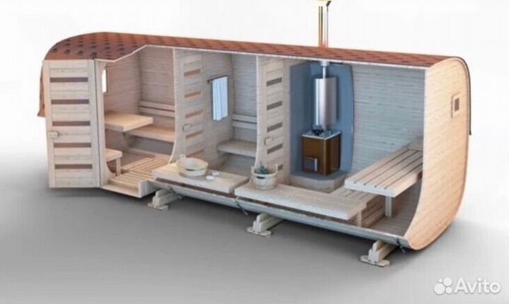 Баня-бочка квадро в наличии