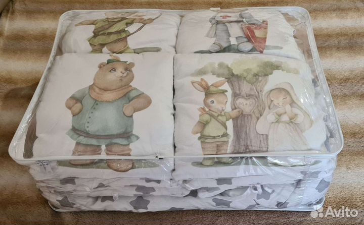 Бортики, одеяло и подушка в детскую кроватку