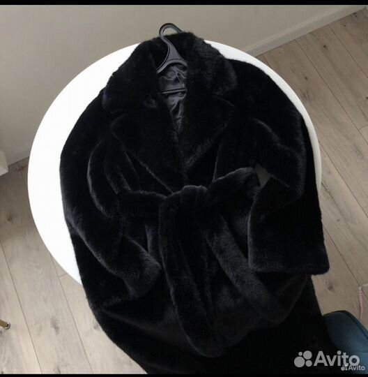 Шуба норка эко черная люкс L XL XXL 12storeez