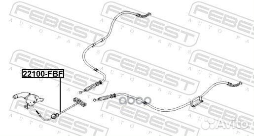 Трос стояночного тормоза 22100FBF Febest