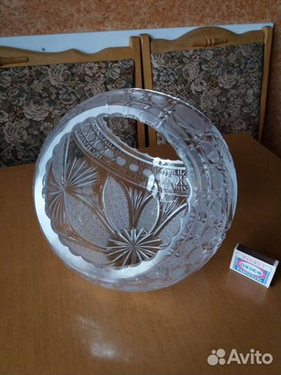 Ваза корзина хрустальная