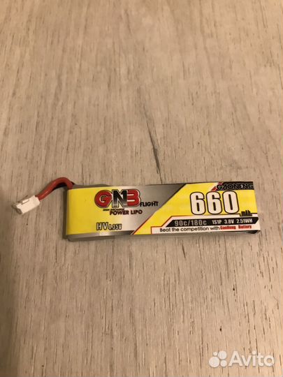 Fpv аккумуляторы GNB 660mAh, 1s, 90/180c mobula 7