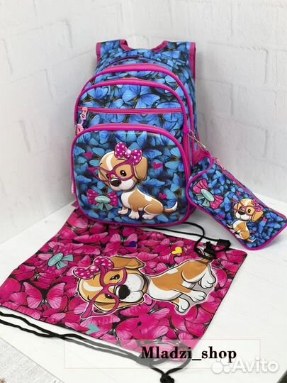 Рюкзак школьный для девочки 3в1