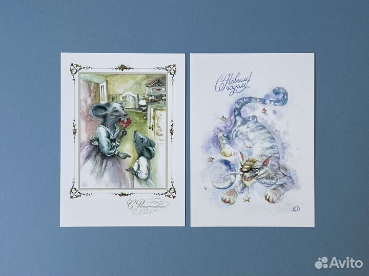 Набор авторских открыток с новогодними сюжетами