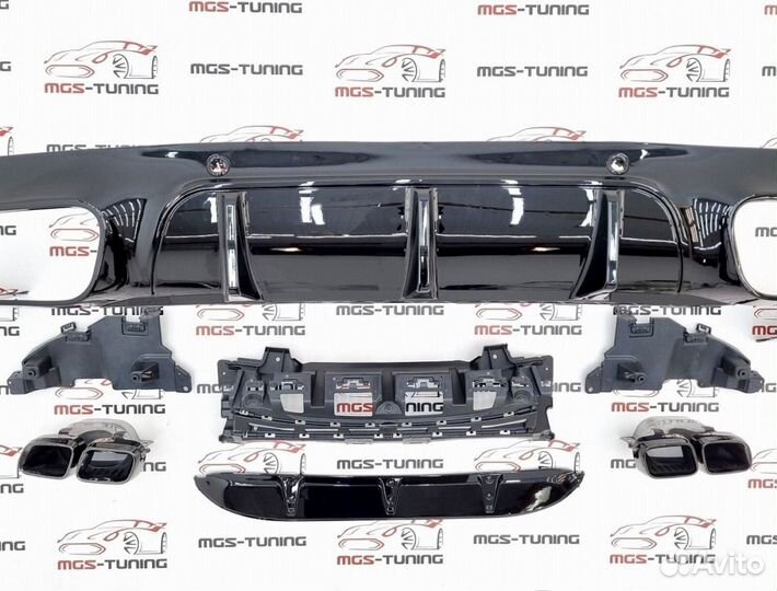 Диффузор Mercedes CLS C257 63 AMG + черные насадки