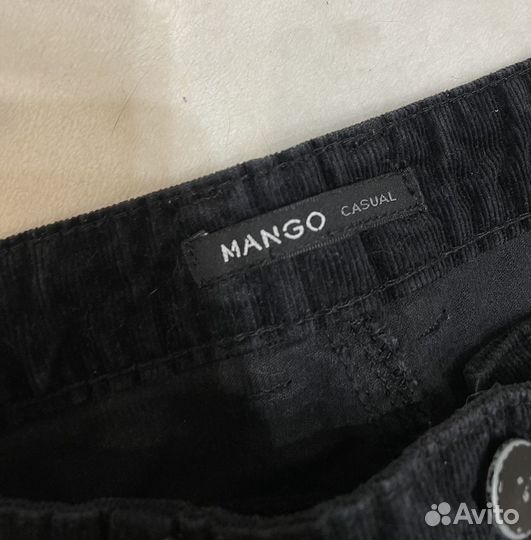Брюки Mango вельветовые черные, размер S