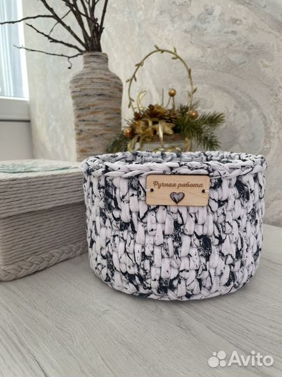 Вязанные корзинки