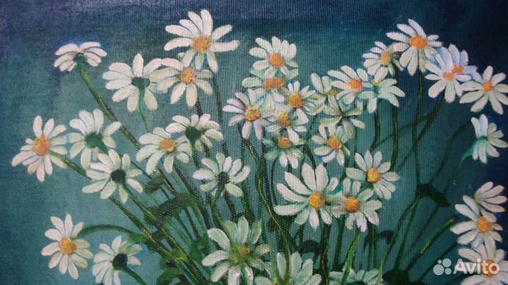 Картина с цветами Белые ромашки Натюрморт