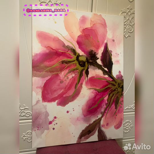 Интерьерные картины спиртовыми чернилами на холсте