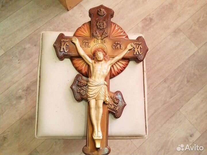 Икона Освещена 49,29см Крест настенный