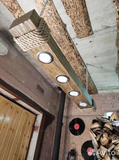 Светильник (люстра) в стиле лофт(loft) из дерева