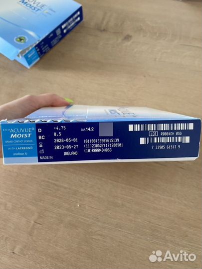 Линзы 1-day acuvue moist -4,75