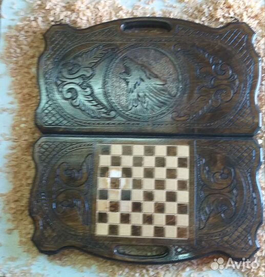 Нарды шахматы резные ручная работа
