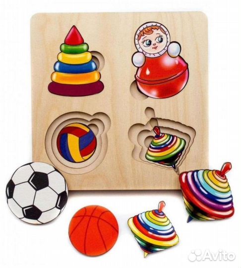 Развивающая деревянная игрушка. Рамка вкладыш