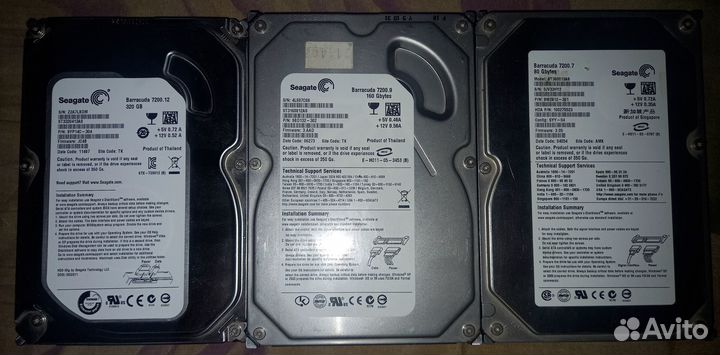 Жёсткие диски Seagate SATA, 160 и 320 Гб