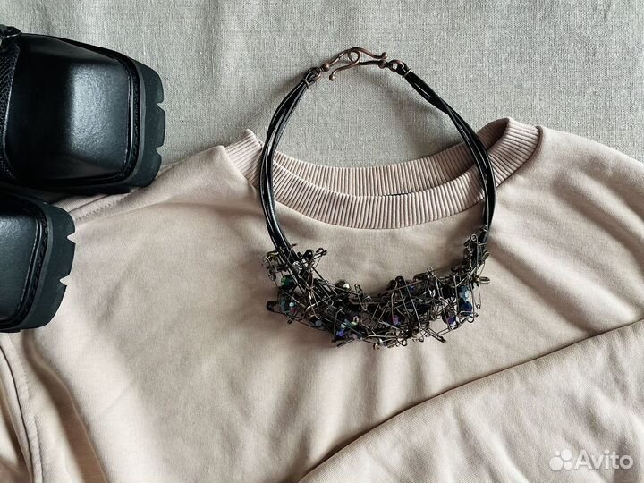 Колье ручной работы в стиле стимпанк готика