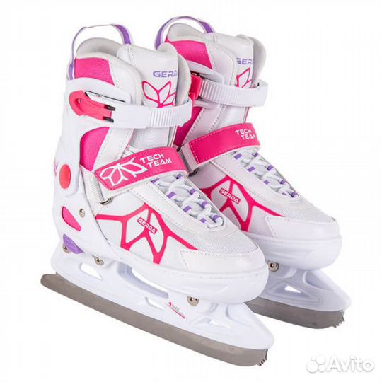 Коньки Gerda белый-розовый