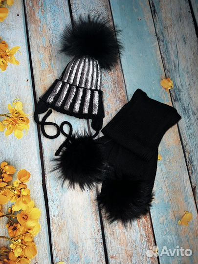 Комплект шапка и шарф для девочки