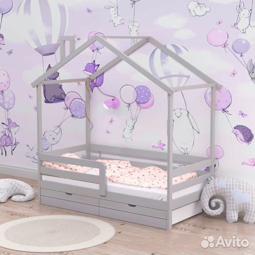 Кроватка от 2х летТеремок из натурального дерева в