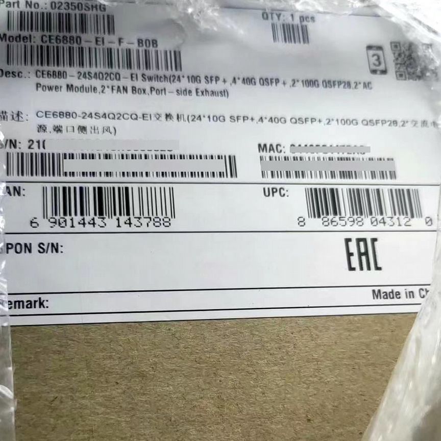 [CE6880-24S4Q2CQ-EI] Huawei 24*10g 4*40g 2*100g 2*Ac Ce6880-24s4q2cq-Ei