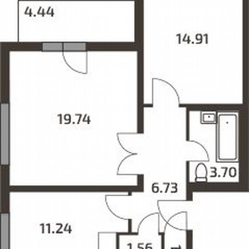 2-к. квартира, 64,5 м², 2/3 эт.