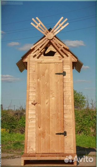 Дачный туалет деревянный прямоугольник сед 914