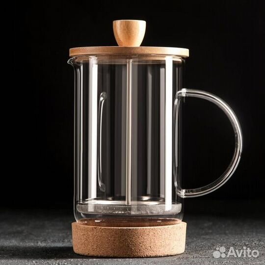 Френч-пресс стеклянный «Эко cork», 800 мл