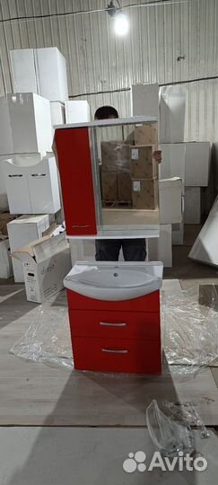 Тумба с умывальником 65 см. Красный