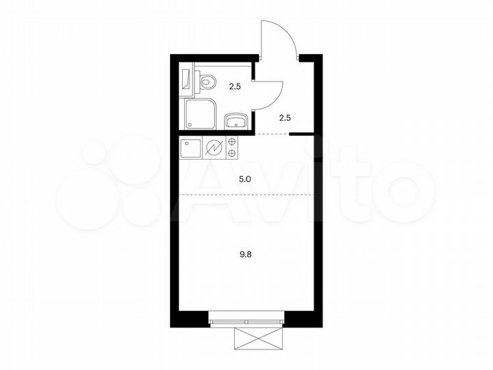 Квартира-студия, 19,8 м², 13/17 эт.