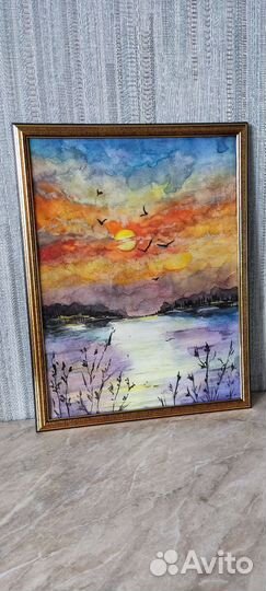 Картина акварелью гуашь