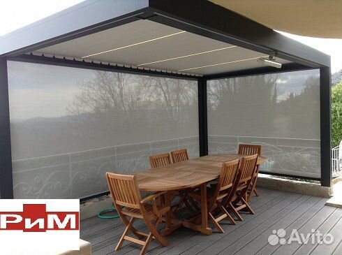 Прозрачная маркиза на беседку, в кафе, на веранду