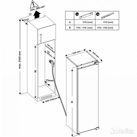 Встраиваемый холодильник ascoli ASL330WBI