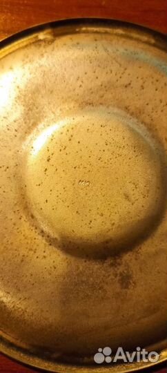 Кофейная пара мельхиор, позолота