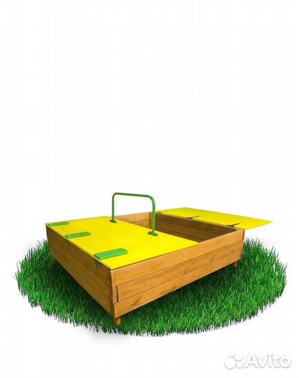 Детская песочница с крышками-столиками 1,5х1,5м