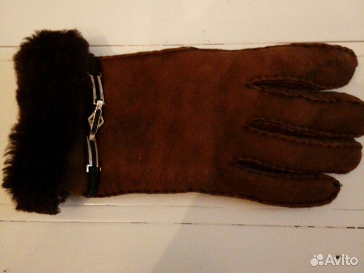 Перчатки женские натуральные замшевые с мехом