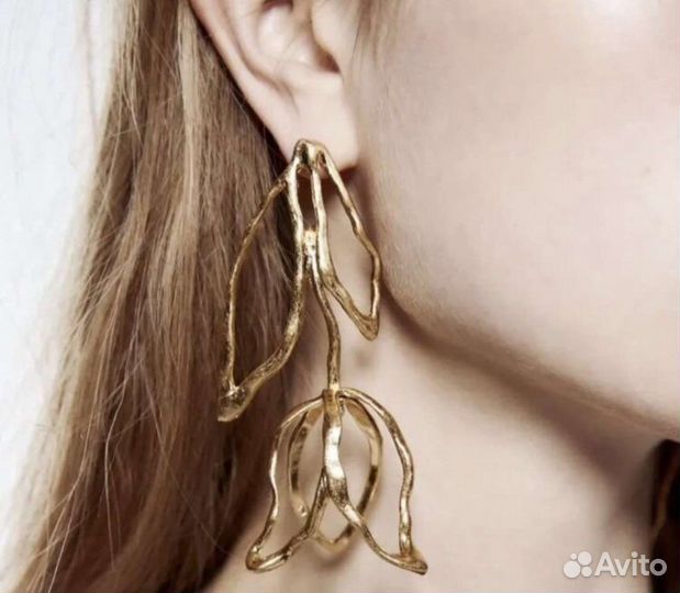 Серьги цветок тюльпан