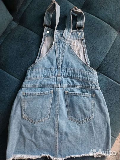Джинсовый сарафан для девочки 122-128