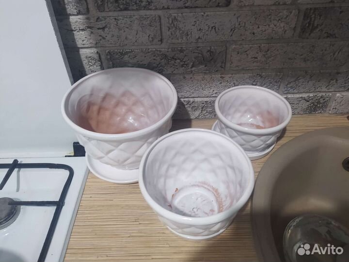 Набор горшков для цветов 3шт