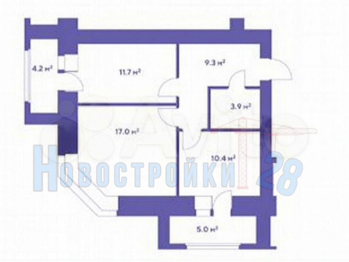 2-к. квартира, 56,9 м², 9/14 эт.