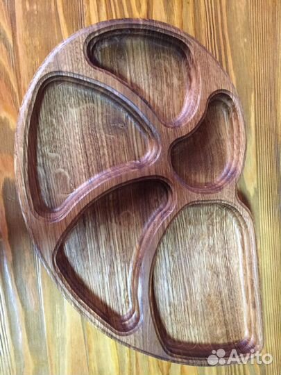 Деревянная большая тарелка «луна» материал дуб