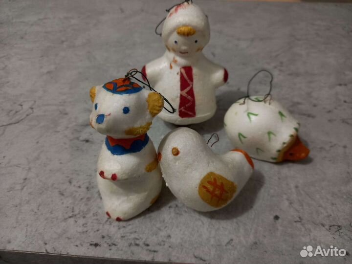 Елочные игрушки, винтаж, Глинка, СССР