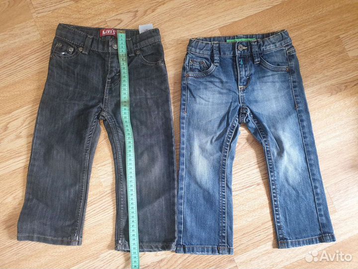 Джинсы, джинсовая куртка и рубашка, 92 размер