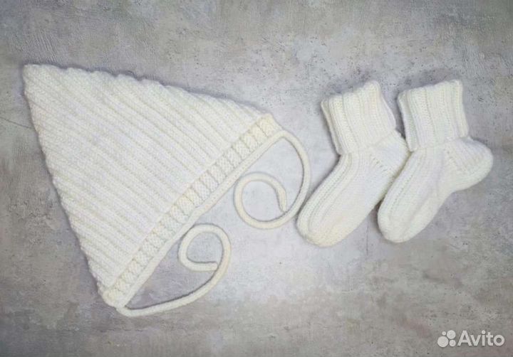 Шапочка эльф носочки вязанные